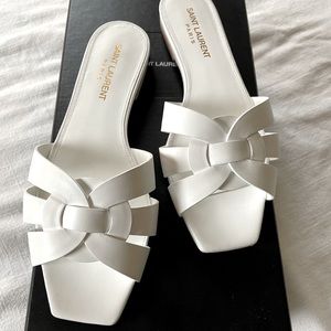 Saint Laurent Leather Tribute Sandal - 36